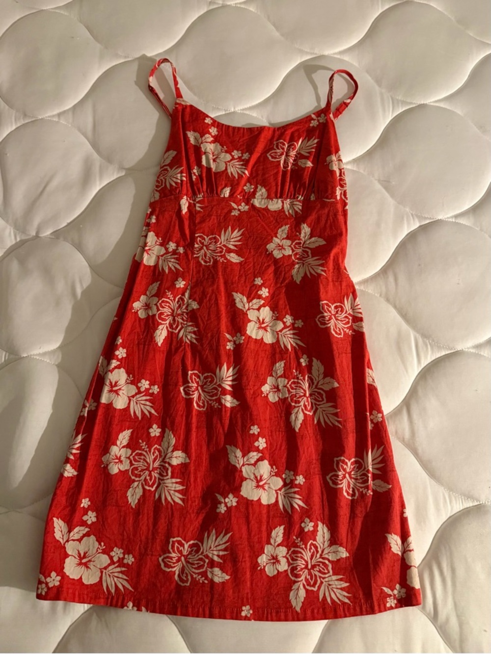 Wild Fable Red Hawaiian Floral Open Back Mini Dress